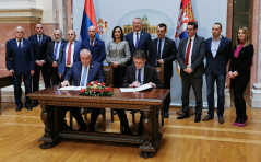 30 January 2020 The signing of the Cooperation Agreement between the Serbian Progressive Party Parliamentary Group and the United Srpska Parliamentary Club of the National Assembly of the Republic of Srpska 